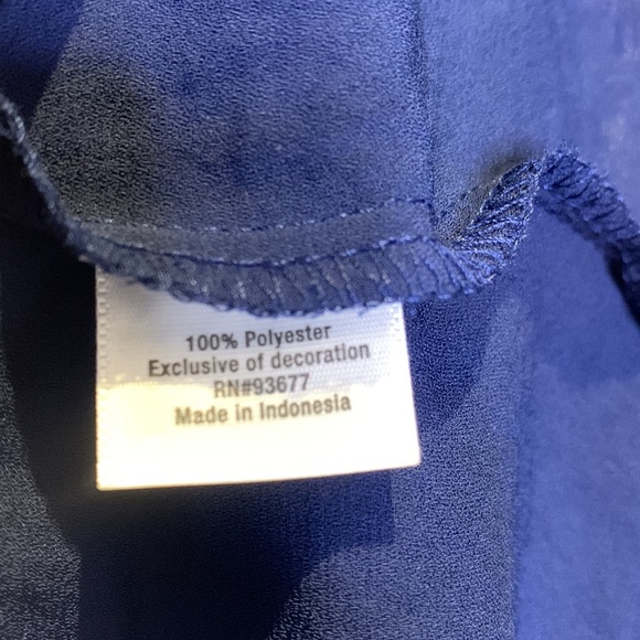 EUC Ana Navy Blue Lace Trim Tank Top, Large - Picture 7 of 7